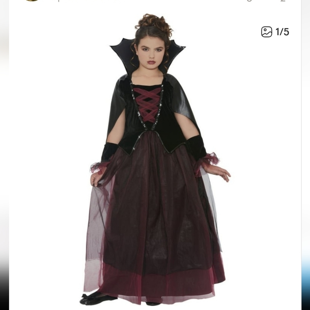 Draculas Darling Vampire Costume for Kids - Black and Purple
